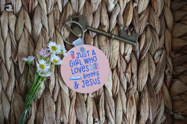 Books Just A Girl Keychain