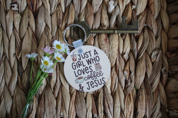 Coffee Just a Girl Keychain